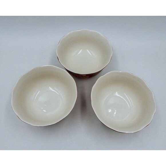 222 Fifth Gabrielle Red Cereal & Soup Bowls 5-3/4 Inches Set of 3 - Picture 4 of 6